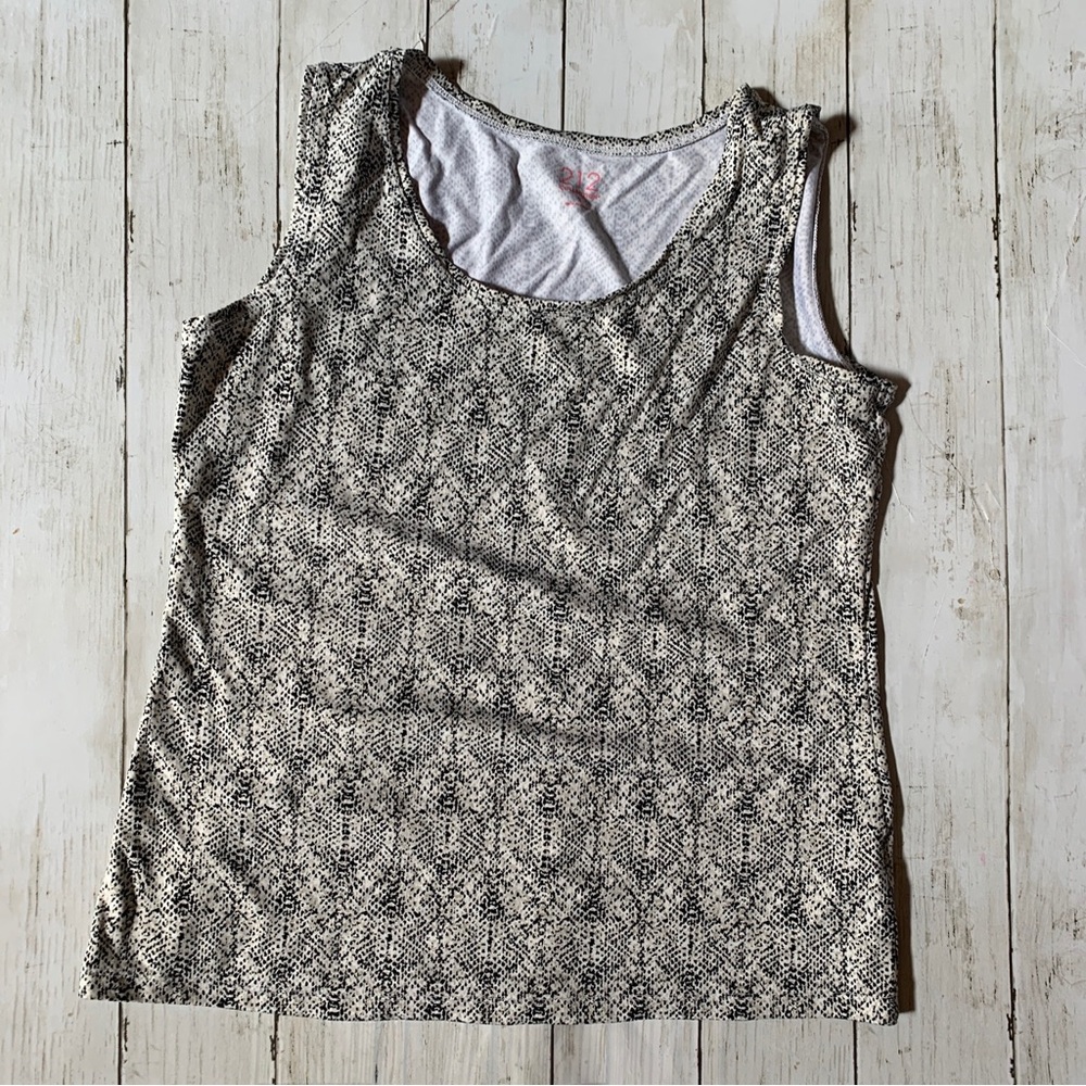 212 Collection Tank Top Size Small Print Shirt Twist Scoop Neck Blouse